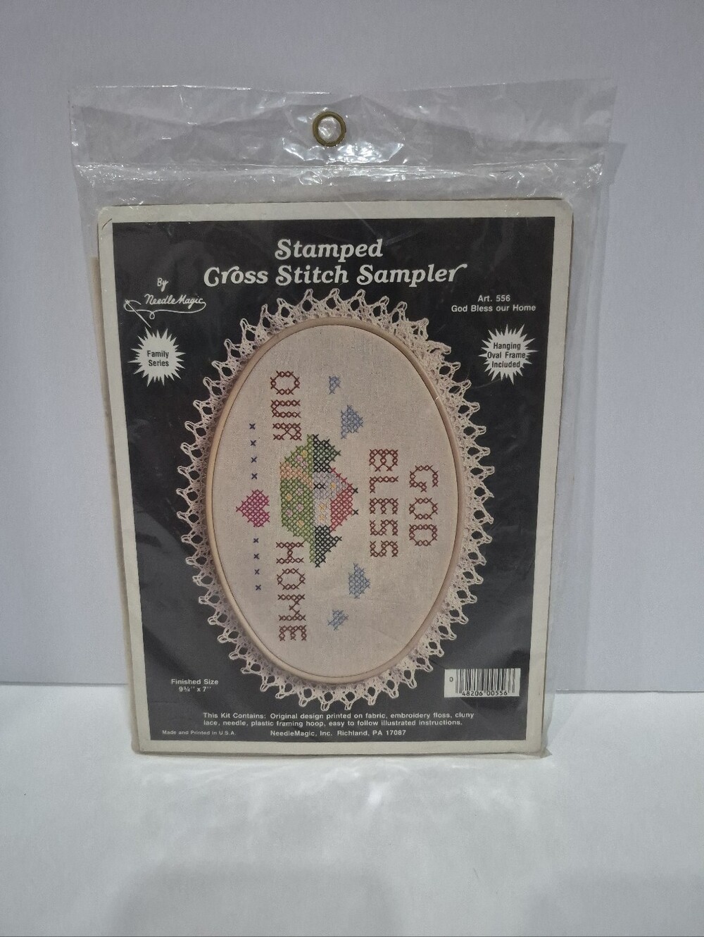 Vintage Stamped Cross Stitch Sampler Kit With Frame Cottagecore Farmhouse Decor